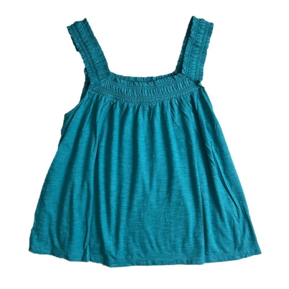 Anthropologie Tank Top Gathered Detail Turquoise. Medium